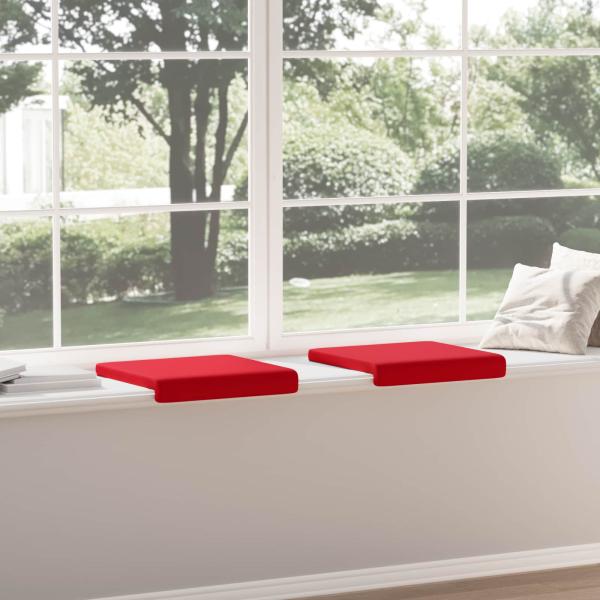 Bankkissen 2 Stk. Kunstleder Rot Tiefe 35 cm