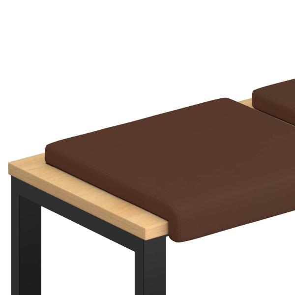 Bankkissen 2 stk. Kunstleder Braun Tiefe 35 cm