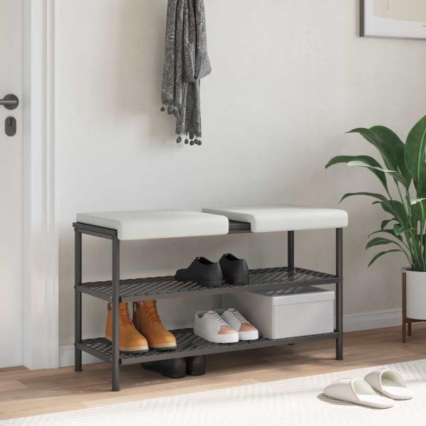 ARDEBO.de - Bankkissen 2 stk. Kunstleder Weiß Tiefe 35 cm