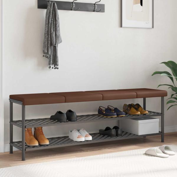 ARDEBO.de - Bankkissen 4 stk. Kunstleder Braun Tiefe 35 cm