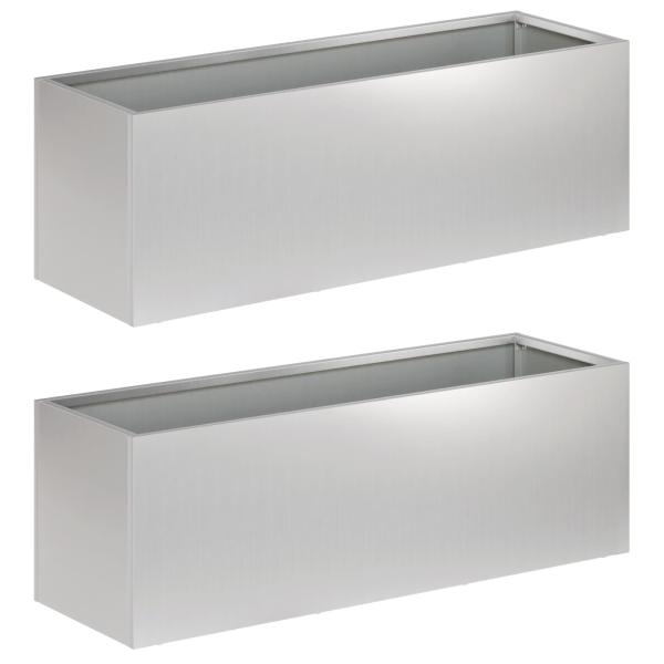 Garten-Pflanzgefäß 2 stk. Silber 60 x 20 x 20 cm