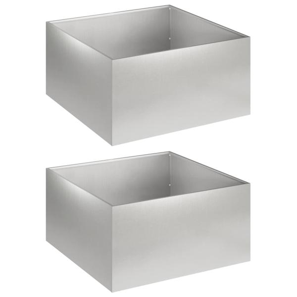 Garten-Pflanzgefäß 2 stk. Silber 60 x 60 x 30 cm Edelstahl