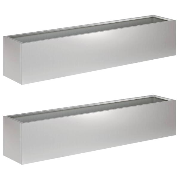 Garten-Pflanzgefäß 2 stk. Silber 80 x 20 x 20 cm