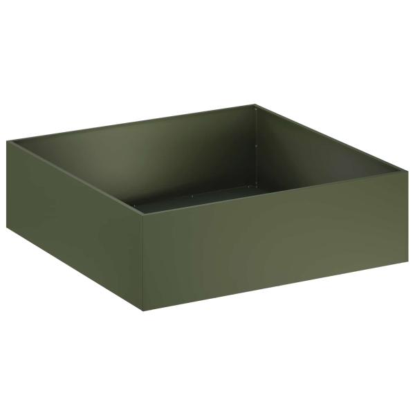 Garten-Pflanzgefäß Olivgrün 80 x 80 x 30 cm Kaltgewalzter Stahl