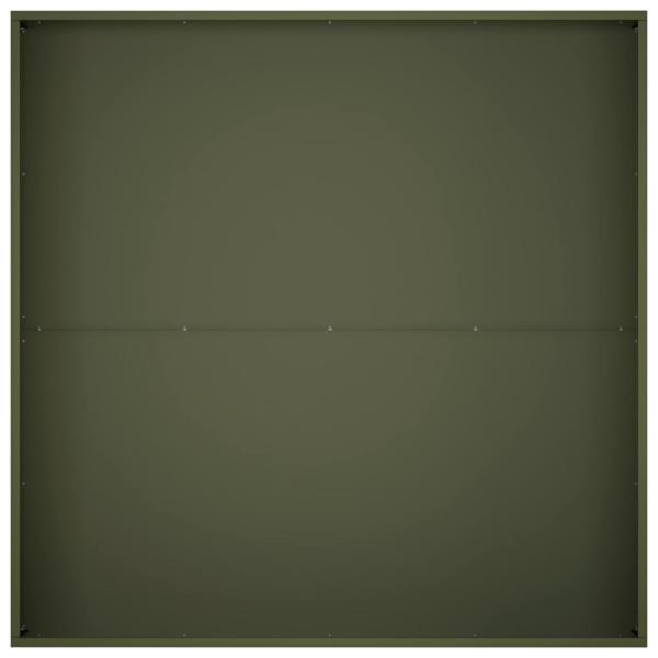 Garten-Pflanzgefäß Olivgrün 80 x 80 x 30 cm Kaltgewalzter Stahl