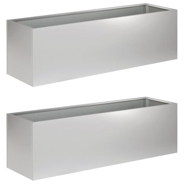 Garten-Pflanzgefäß 2 stk. Silber 80 x 30 x 30 cm