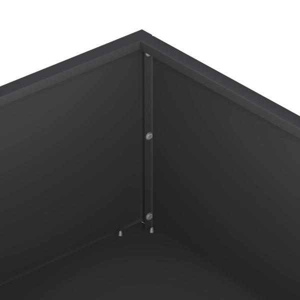 Garten-Pflanzgefäß Schwarz 80 x 80 x 20 cm Kaltgewalzter Stahl