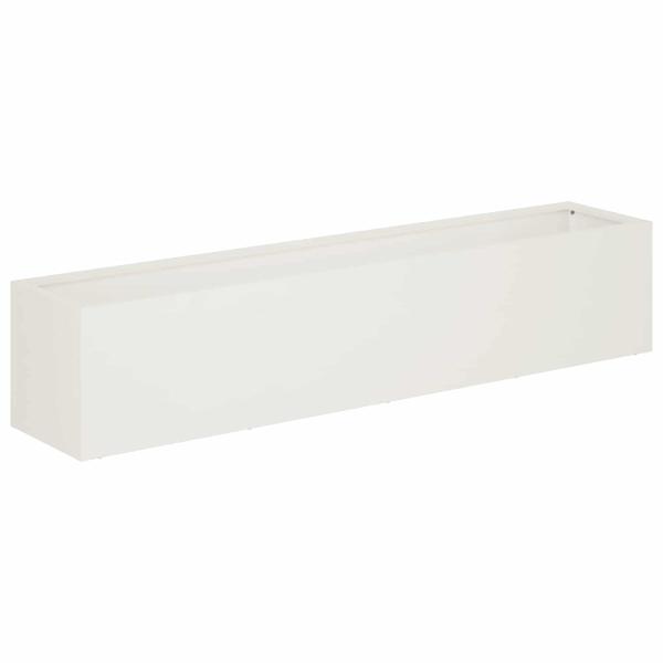 Garten-Pflanzgefäß Weiß 80 x 20 x 20 cm Kaltgewalzter Stahl