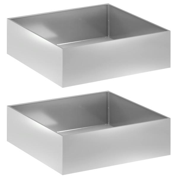 Garten-Pflanzgefäß 2 stk. Silber 80 x 80 x 30 cm