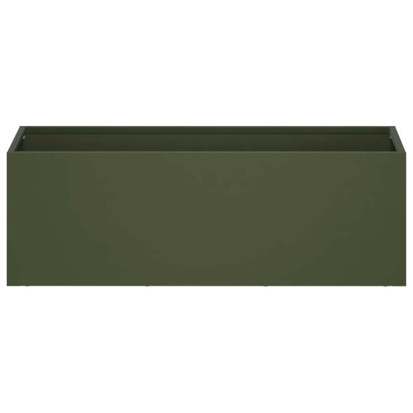 Garten-Pflanzgefäß Olivgrün 40 x 20 x 20 cm Kaltgewalzter Stahl