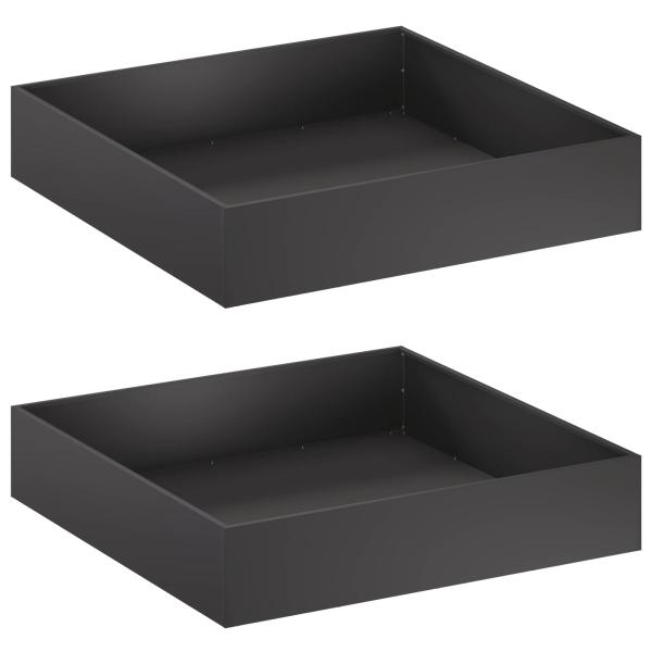 Garten-Pflanzgefäß 2 stk. Schwarz 80 x 80 x 20 cm