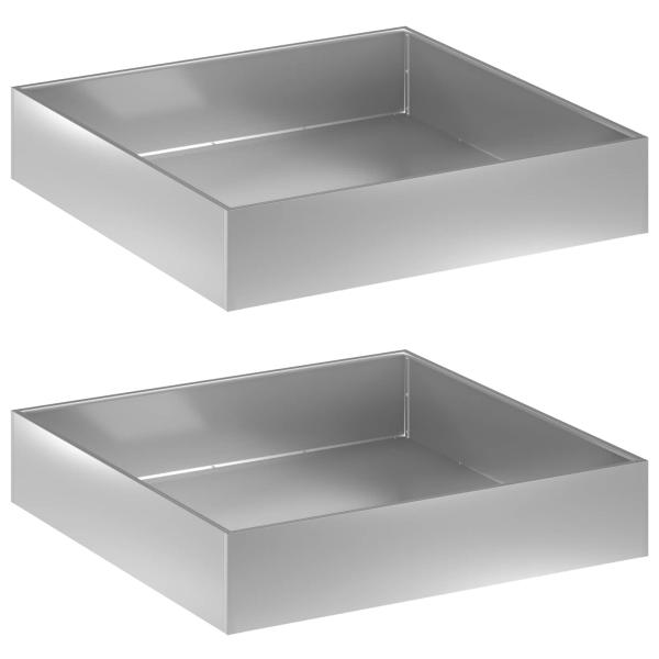 Garten-Pflanzgefäß 2 stk. Silber 80 x 80 x 20 cm