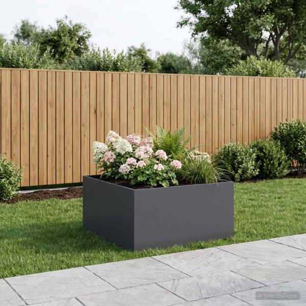 ARDEBO.de - Garten-Pflanzgefäß Anthrazit 60 x 60 x 40 cm