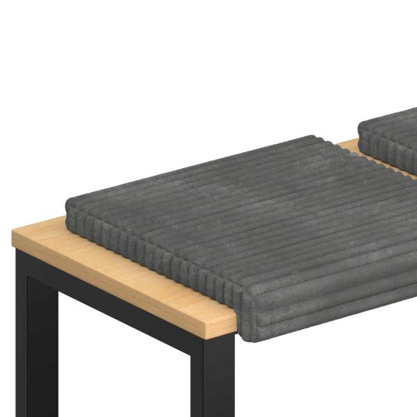 Bankkissen 4 Stk. Plüschcord Hellgrau Tiefe 35 cm