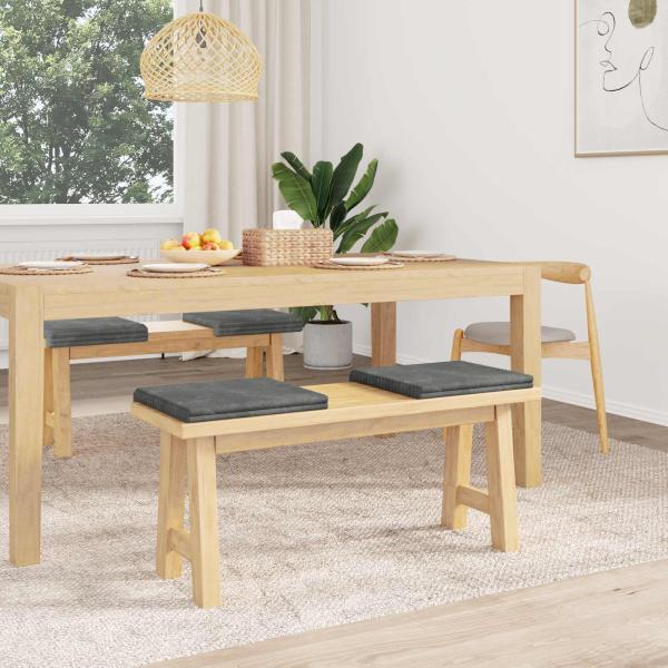 Bankkissen 4 Stk. Plüschcord Hellgrau Tiefe 35 cm