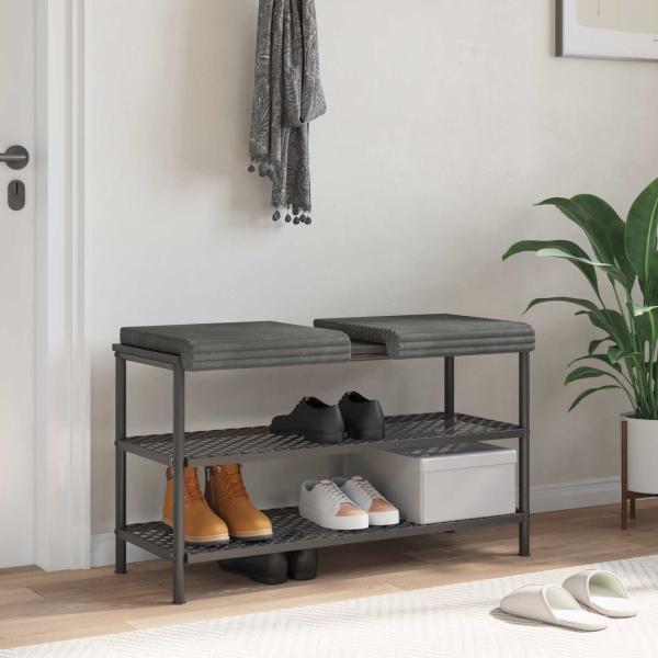 ARDEBO.de - Bankkissen 2 stk. Plüschcord Hellgrau Tiefe 35 cm
