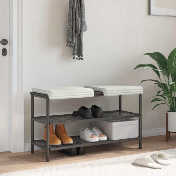ARDEBO.de - Bankkissen 2 stk. Plüschcord Creme Tiefe 35 cm