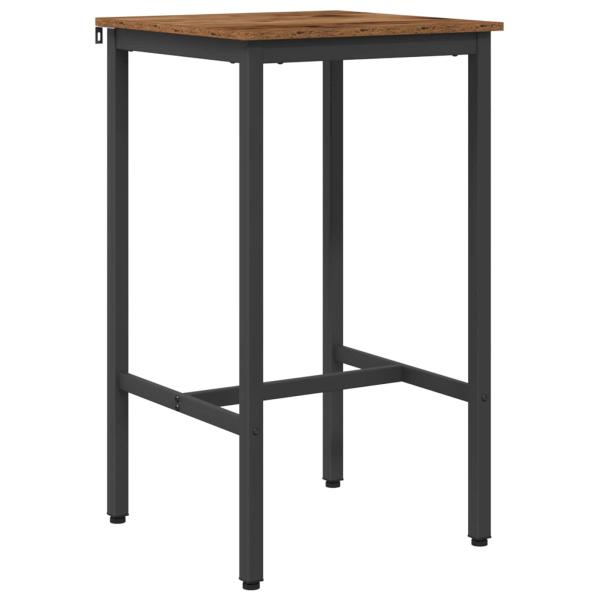 Bartisch 52 x 52 x 90 cm Holzwerkstoff Altholz Rechtwinklig