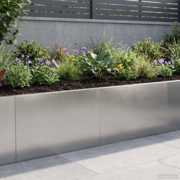 ARDEBO.de - Stützmauer 2 stk. 60 x 12 x 40 cm Edelstahl Silber