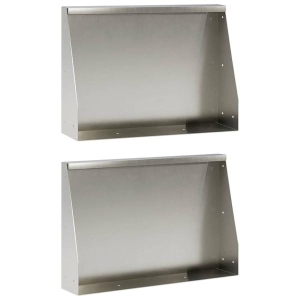 Stützmauer 2 stk. 60 x 12 x 40 cm Edelstahl Silber