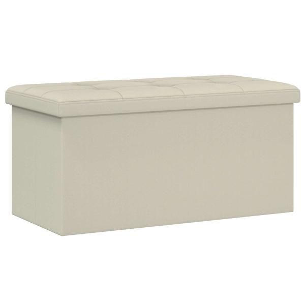 Klappbare Aufbewahrungsbank Weiß 180 kg 80 L 77 x 38 x 38 cm
