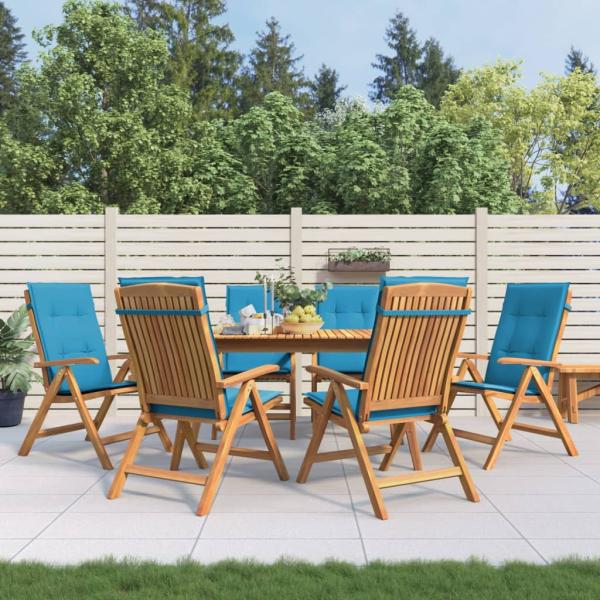 ARDEBO.de - Klappst?hle Verstellbar mit Kissen 6 Stk. Massivholz Teak