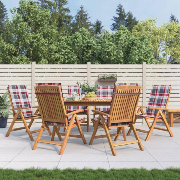 ARDEBO.de - Klappstühle Verstellbar mit Kissen 6 Stk. Massivholz Teak