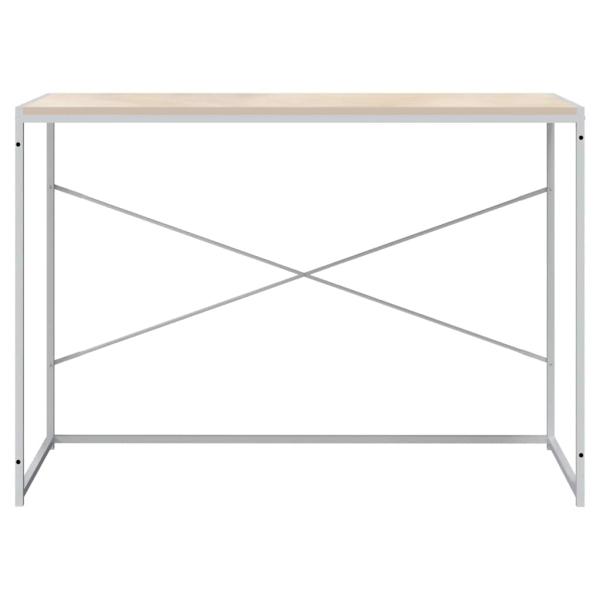 Computertisch Weiß und Eiche-Optik 110x60x70 cm Holzwerkstoff