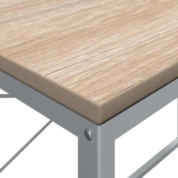 Computertisch Weiß und Eiche-Optik 110x60x70 cm Holzwerkstoff