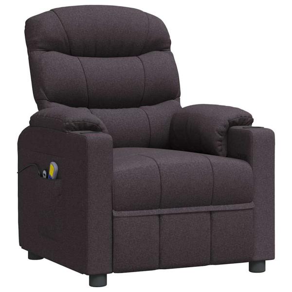 Massagesessel Elektrisch Dunkelbraun Stoff