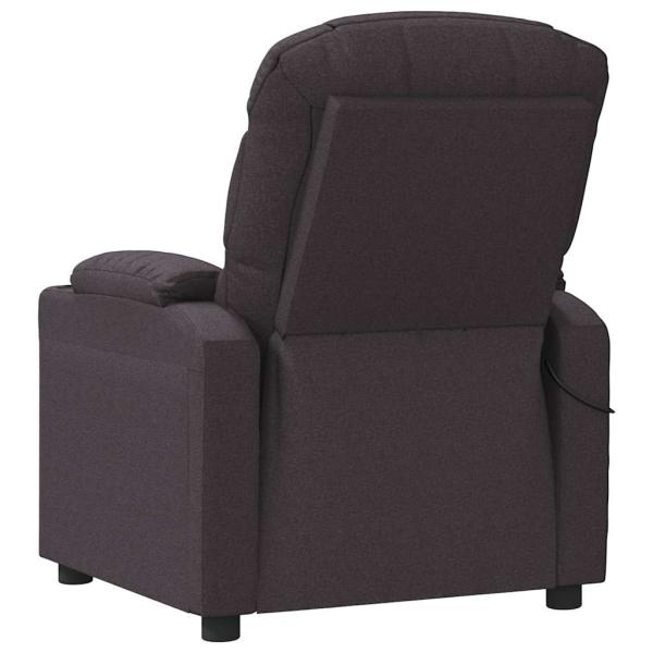 Massagesessel Elektrisch Dunkelbraun Stoff