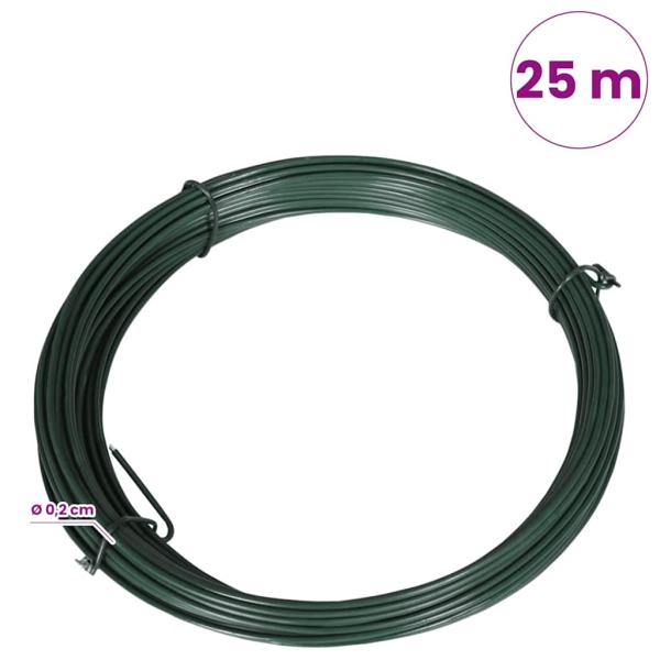 Zaun-Bindedraht 25 m 1,4/2 mm Stahl Grün