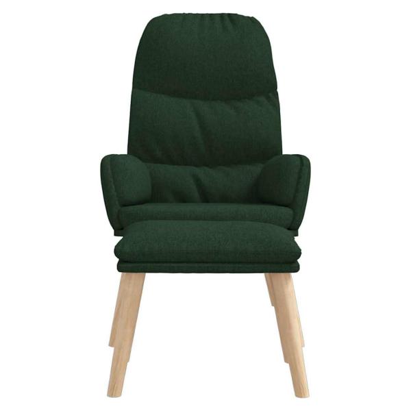 Relaxsessel mit Hocker Dunkelgrün Stoff