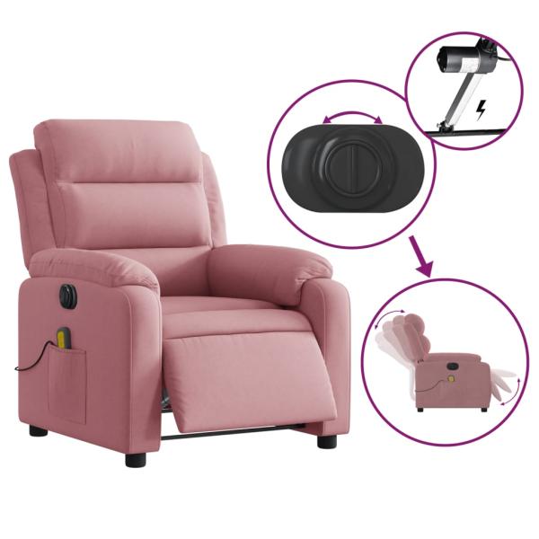 Massagesessel Elektrisch Rosa Samt