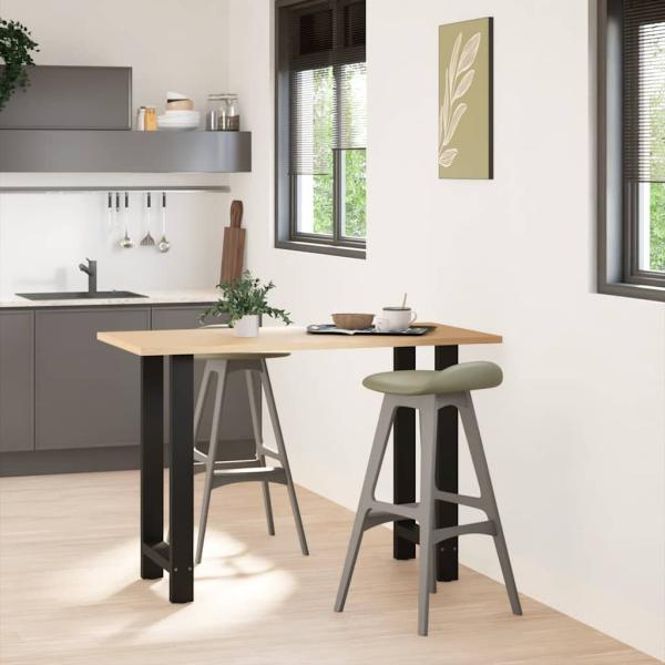 ARDEBO.de - Bartischbeine Schwarz 2 Stk. 40x(90-91) cm Stahl