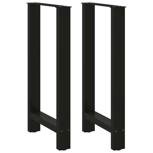 Bartischbeine Schwarz 2 Stk. 40x(90-91) cm Stahl