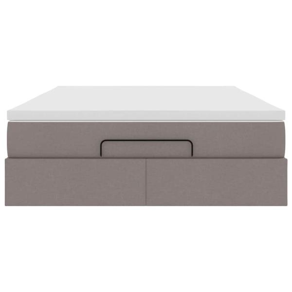 Ottoman-Bett mit Matratze Taupe 140x200 cm Stoff