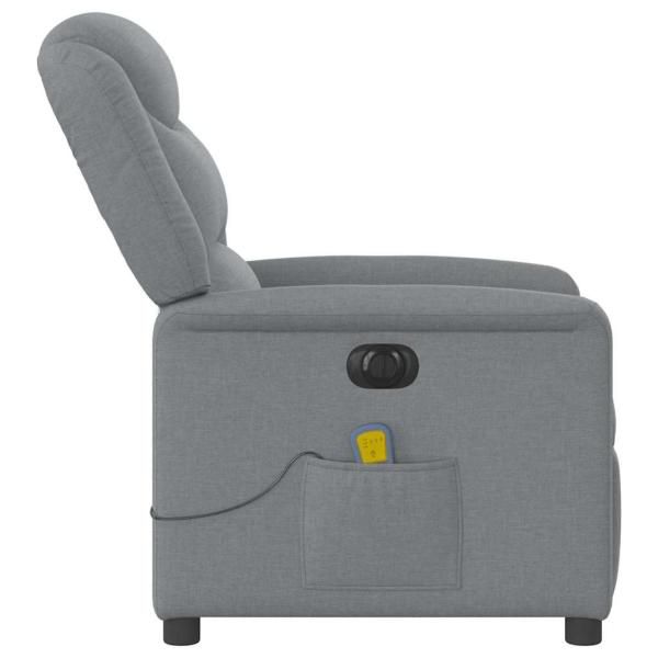 Massagesessel Elektrisch Hellgrau Stoff