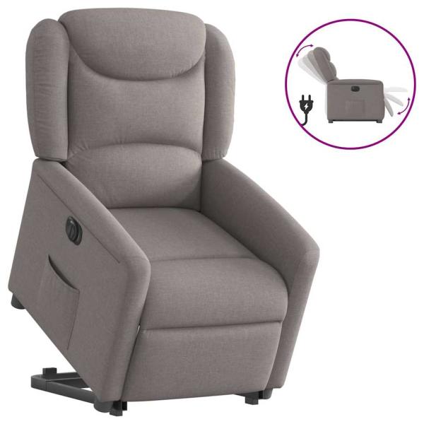 ARDEBO.de - Relaxsessel mit Aufstehhilfe Elektrisch Taupe Stoff