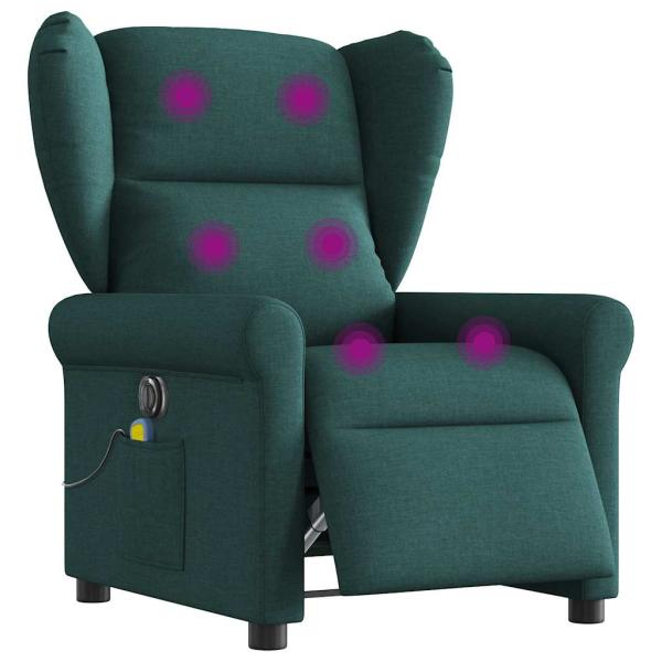 ARDEBO.de - Massagesessel Elektrisch Dunkelgrün Stoff
