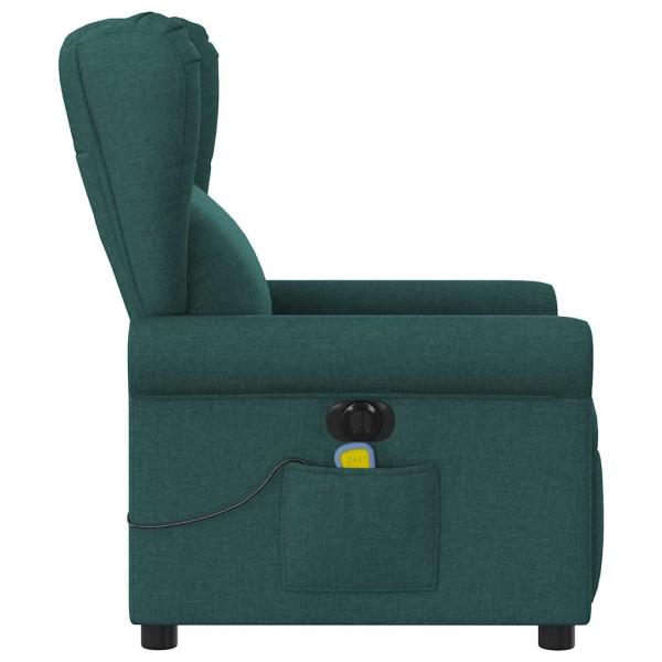 Massagesessel Elektrisch Dunkelgrün Stoff