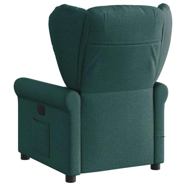 Massagesessel Elektrisch Dunkelgrün Stoff