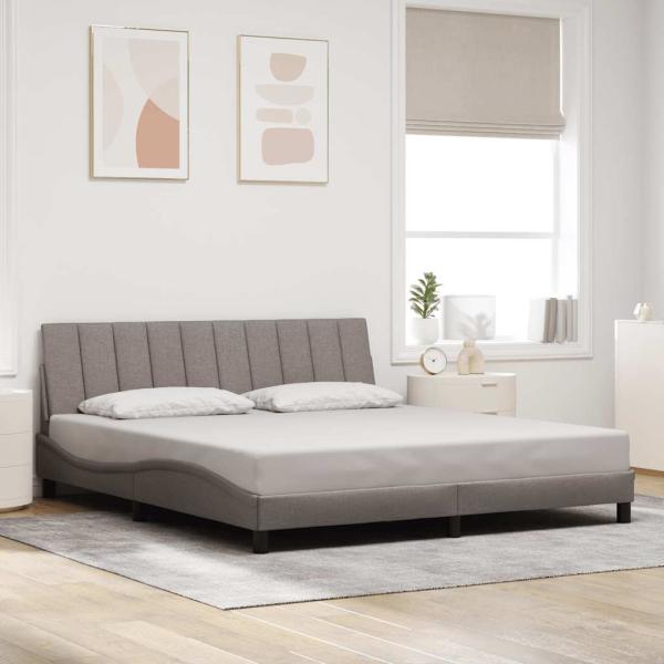 ARDEBO.de - Bettgestell ohne Matratze "Hanko" Taupe 180x200 cm Stoff