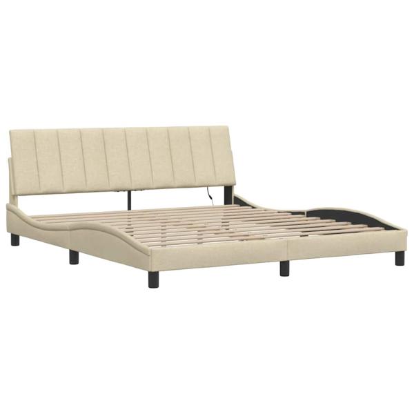 Bettgestell ohne Matratze "Hanko" Creme 180x200 cm Stoff