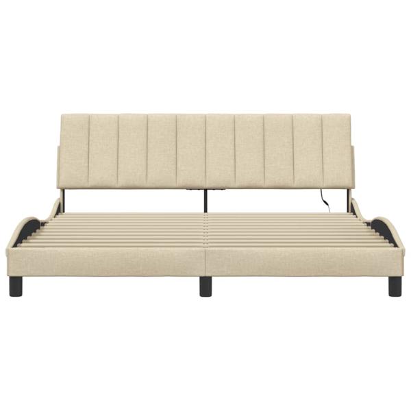 Bettgestell ohne Matratze "Hanko" Creme 180x200 cm Stoff
