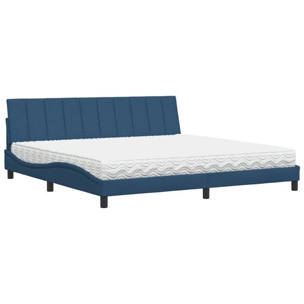 Bett mit Matratze "Hanko" Blau 200x200 cm Stoff