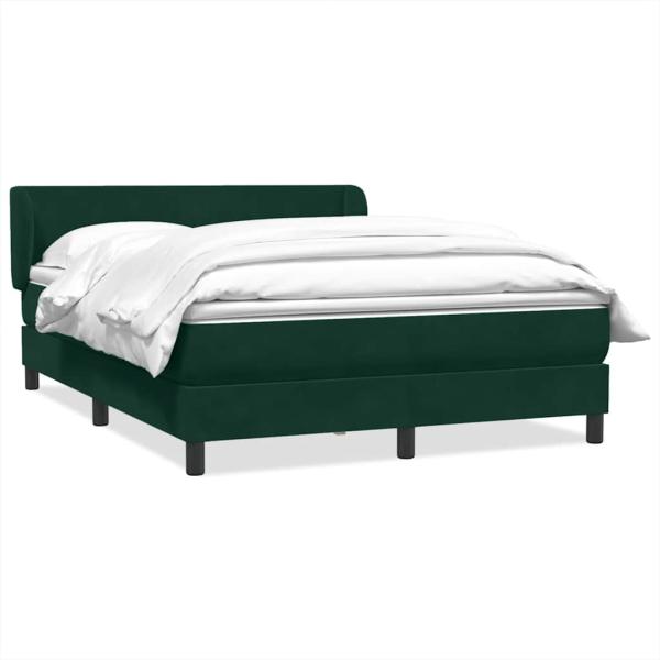 ARDEBO.de - Boxspringbett mit Matratze Dunkelgrün 160x220 cm Samt