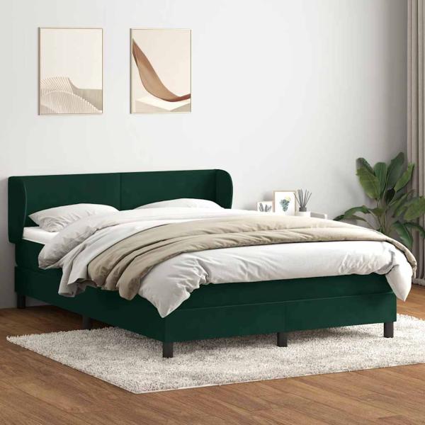Boxspringbett mit Matratze Dunkelgrün 160x220 cm Samt