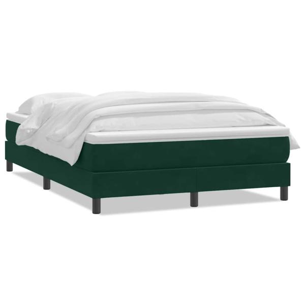 Boxspringbett mit Matratze Dunkelgrün 160x220 cm Samt