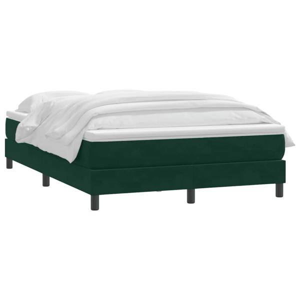 Boxspringbett mit Matratze Dunkelgrün 160x220 cm Samt